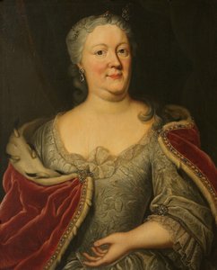 Maria Louisa van Hessen-Kassel, Maaike-Meu portréja. John Willem Friso Friesland Stadtholder özvegye, Orange-Nassau hercege alkotó: Johann Philipp Behr