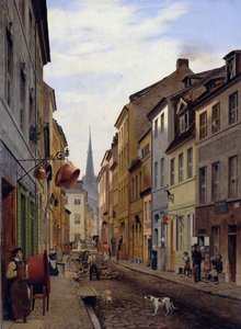 A Parochialstraße, 1831 alkotó: Johann Philipp Eduard Gaertner