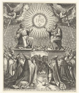 Krisztus monogramjának imádása alkotó: Johann Sadeler (I)