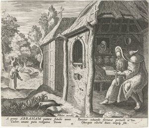 Edesszai Ábrahám remeteként Férfi remeték (sorozat címe) Solitudo Sive Vitae Patrum Eremicolarum (sorozat címe) alkotó: Johann Sadeler (I)