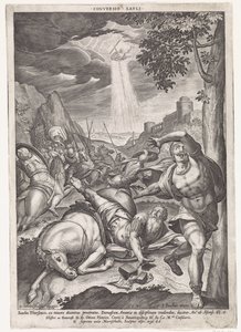Bekering van Paulus Savli átalakítása (cím az objektumon) alkotó: Johann Sadeler (I)