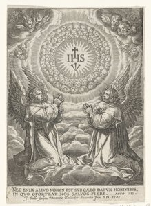 Az angyalok imádják Krisztus monogramját alkotó: Johann Sadeler (I)