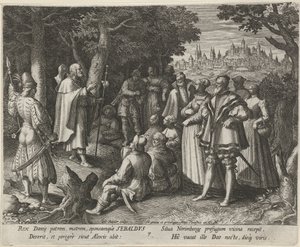 Nürnbergi Szent Sebaldus mint remete Remeték erényes élete (sorozat címe) Trophaeum vitae solitariae (sorozat címe) alkotó: Johann Sadeler (I)