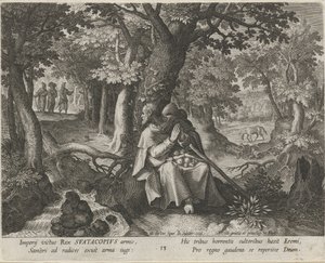 Szent Suatacopius mint Remete Remeték erényes élete (sorozat címe) Trophaeum vitae solitariae (sorozat címe) alkotó: Johann Sadeler (I)