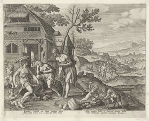 Lamech és két felesége Boni et mali scientia (sorozat címe) alkotó: Johann Sadeler (I)