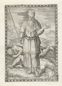 Mattias Matathias (cím a tárgyon) Ószövetségi karakterek (sorozat címe) alkotó: Johann Sadeler (I)