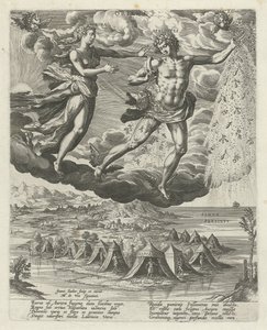 keleti szél Oriens (cím a tárgyon) A négy szél (sorozat címe) alkotó: Johann Sadeler (I)