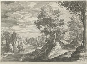 Folyói táj kastéllyal alkotó: Johann Sadeler (I)
