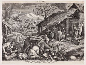Tél - Hyems (A négy évszak) alkotó: Johann Sadeler I