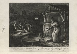 Elphegus, a Trophaeum Vitae Solitariae sorozat 25 lapjából a 18. tábla (férfi remeték) alkotó: Johann Sadeler I