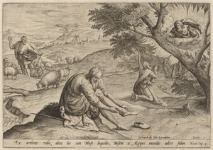 Isten megjelenése Mózesnek, 1585. alkotó: Johann Sadeler I