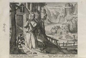 Nicoleos, a Sylvae Sacrae (Remeték tájakban) sorozat 29. lapja a 30-ból alkotó: Johann Sadeler I