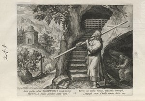 Theodorus, a Trophaeum Vitae Solitariae (férfi remeték) sorozat 25 lapjából a 14. lap alkotó: Johann Sadeler I