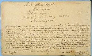 „Brandenburger Concertos” kézzel írott dedikációja Christian Ludwig brandenburgi őrgrófnak 1721. március 24-én (toll és tinta papíron)