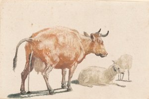 A pisselő tehén, 1690-es évek. alkotó: Johann Teyler