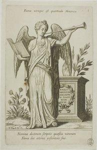 Hírnév, 1. lemez a Parnassus Bicepstől alkotó: Johann Theodor de Bry