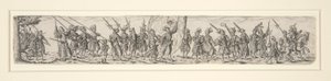 Felvonuló katonák zászlóvivővel alkotó: Johann Theodor de Bry