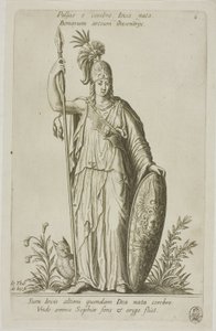 Pallas Athéné, 6. tányér a Parnassus Bicepsből alkotó: Johann Theodor de Bry
