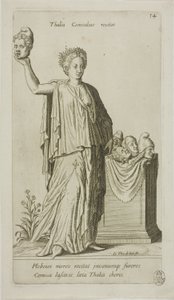 Thalia, a komédia múzsája, 14. lemez a Parnassus Bicepsből alkotó: Johann Theodor de Bry