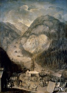 VI. Károly, a római római császár a zergeszarvasok leölését vizsgálja Eisenerzben alkotó: Johann Veit Hauck