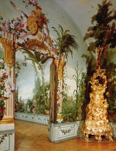 A Bergl apartmanok: Johann Bergl által festett trompe l"oeil dekoráció, 18. század alkotó: Johann Wenzel Bergl