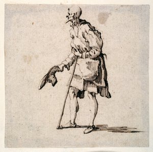 Vidéki ember áll és leveszi a sapkáját (toll és tinta papíron) alkotó: Johann Wilhelm Baur