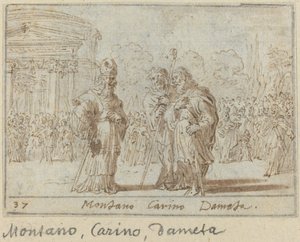 Montano, Carino és Dameta alkotó: Johann Wilhelm Baur