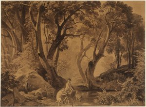 Egy őserdő belseje (A Paradicsomban II) alkotó: Johann Wilhelm Schirmer