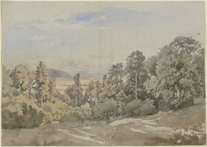 Erdő távoli kilátással alkotó: Johann Wilhelm Schirmer