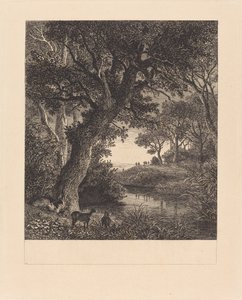 Vadászok elhagyják az erdőt alkotó: Johann Wilhelm Schirmer