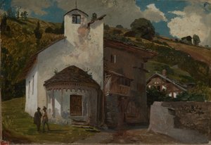 Kápolna egy alpesi faluban alkotó: Johann Wilhelm Schirmer