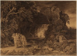 Lót menekülése (Teremtés könyve 19, 24-26) alkotó: Johann Wilhelm Schirmer