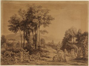 Noé szőlőskerteket ültet (Teremtés könyve 9, 20) alkotó: Johann Wilhelm Schirmer