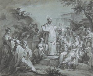 Loyolai Szent Ignác prédikál, 1761 előtt.