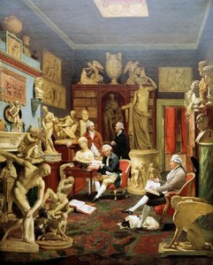 Charles Townley szoborgalériájában, Park Street, London, 1782, Johann Zoffany (1733-1810) festménye, olaj, vászon