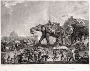 Hyderbeck nagykövetsége Kalkuttában, az oudei vezírtől, Patna útján, 1788-ban, hogy találkozzon Lord Cornwallis-szal, c. 1800 alkotó: Johan Joseph Zoffany