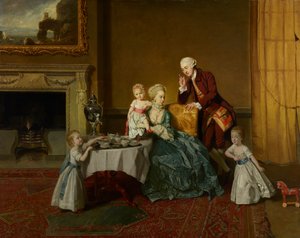 John, a tizennegyedik Lord Willoughby de Broke és családja, 1766 körül
