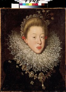""Ausztria Anna (1585-1618) portréja (Habsburg Anna vagy Tirol), a Szent Birodalom császárnéja"" Hans von Aachen (1552-1615) festménye, 17. század eleji Lviv, Szépművészeti Múzeum