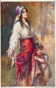 Ráchel és a kis József (színes litográfia)