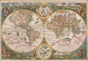 1596-os világtérkép - Orbis Terrae Compendiosa Descriptio Ex peristissimorum totius orbis Gaeographorum operibus desumpta alkotó: Johannes Baptista Vrints