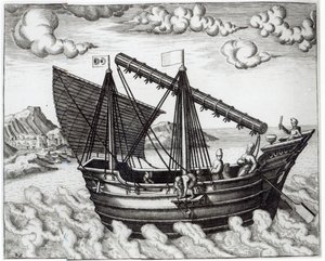 Egy kínai szemét, illusztráció a "Jan Huyghen van Linschoten, az Ő beszéde az utazásokról Kelet- és Nyugat-Indiába" című könyvéből, 1579-92