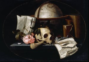 Vanitas csendélet, 1655 körül (olaj, tölgyfa panel) alkotó: Johannes Borman