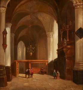 Templombelső (olaj, vászon) alkotó: Johannes Bosboom