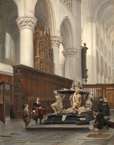 A bredai O.L.-Vrouwekerk kórusa II. Engelbert nassaui sírjával A bredai Szűzanya-templom kórusa II. Engelbert nassaui sírjával