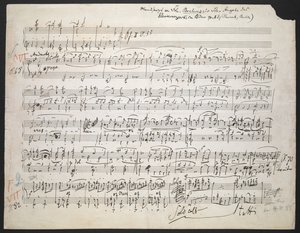 Zweig MS 19 f.1r zongoraverseny no. 2, B lakás, op. 83 alkotó: Johannes Brahms