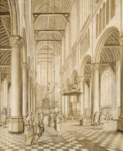Az új templom belseje, Delft alkotó: Johannes Coebermans
