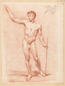 Álló férfi akt, elölről nézve (2. díj 1816) alkotó: Johannes Donker