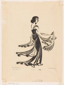 A tánc (eredeti cím a tárgyon) Jávai táncos (eredeti sorozatcím a tárgyon) alkotó: Johannes Frederik Engelbert ten Klooster (signed by artist)