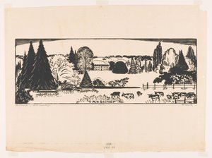 Táj Dél-Limburgban (eredeti cím az objektumon) Vroenhof (cím a tárgyon) alkotó: Johannes Frederik Engelbert ten Klooster (signed by artist)