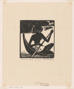Papoeameisje (eredeti cím a tárgyon) alkotó: Johannes Frederik Engelbert ten Klooster (signed by artist)